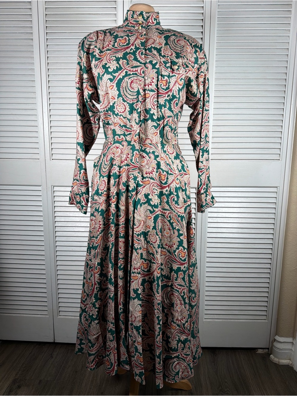 Vintage Liz Claiborne Paisley Button Front Maxi Dress Size 6